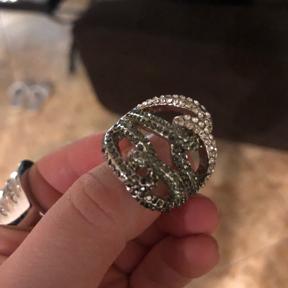 Two tone silver ring